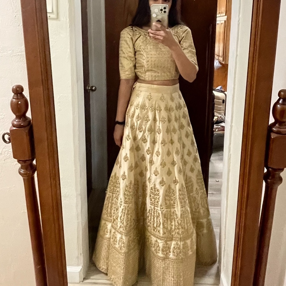 Champagne gold lehenga